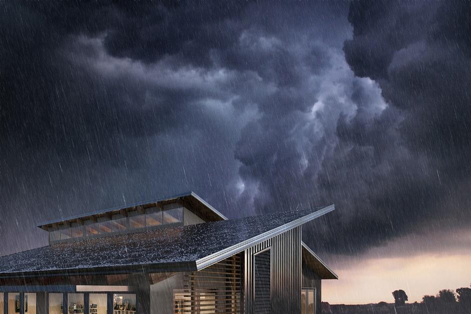 Storm hitting roof